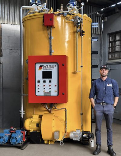 Cape Boiler 3.5 TPH STEAMATIC flash steam boiler with Autoflame micro-modulating combustion control, dual-fuel diesel and LPG burner, and UV-based O₂ trim technology